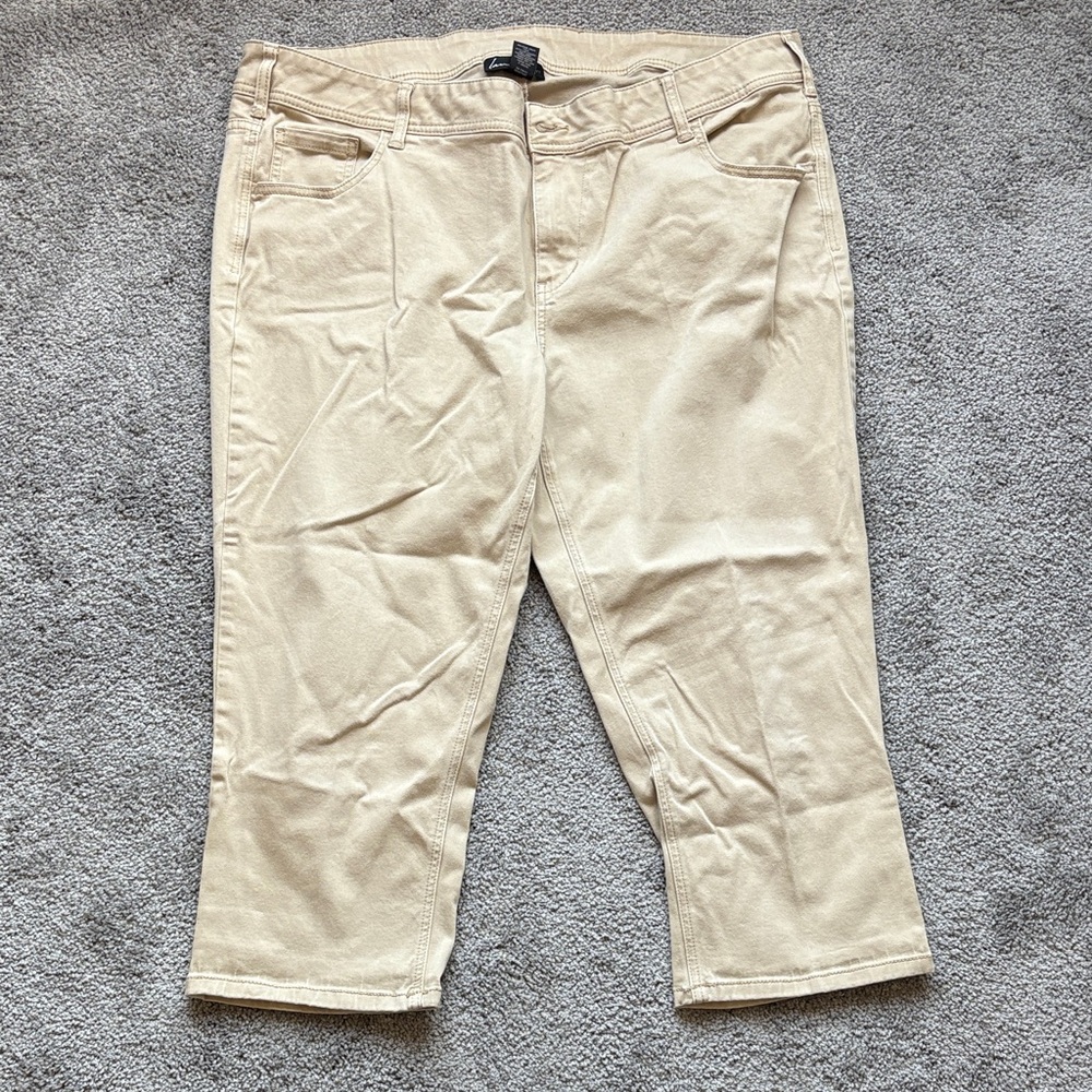 Lane Bryant Tan Cropped Pants